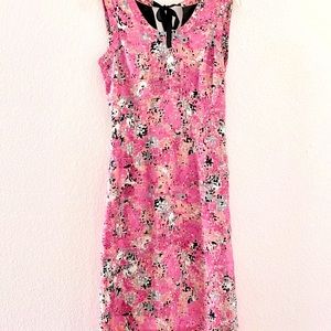 Prada Silk Floral Pink Dress